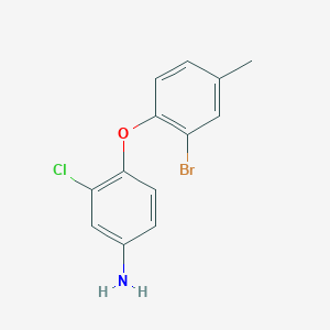 molecular formula C13H11BrClNO B1517183 4-(2-Bromo-4-methylphenoxy)-3-chloroaniline CAS No. 1021236-09-8
