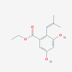 molecular formula C13H16O4 B15171839 Ethyl 3,5-dihydroxy-2-(2-methylprop-1-en-1-yl)benzoate CAS No. 921882-79-3