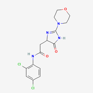 molecular formula C15H16Cl2N4O3 B15171850 N-(2,4-dichlorophenyl)-2-[2-(morpholin-4-yl)-4-oxo-4,5-dihydro-1H-imidazol-5-yl]acetamide 