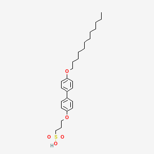 molecular formula C27H40O5S B15171869 3-{[4'-(Dodecyloxy)[1,1'-biphenyl]-4-yl]oxy}propane-1-sulfonic acid CAS No. 915313-28-9