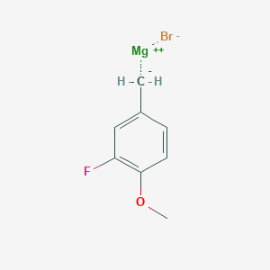 molecular formula C8H8BrFMgO B15171935 Magnesium;2-fluoro-4-methanidyl-1-methoxybenzene;bromide 