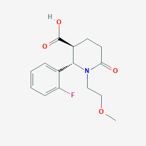 molecular formula C15H18FNO4 B1517196 (2R,3R)-2-(2-fluorophenyl)-1-(2-methoxyethyl)-6-oxohexahydro-3-pyridinecarboxylic acid CAS No. 1212202-38-4