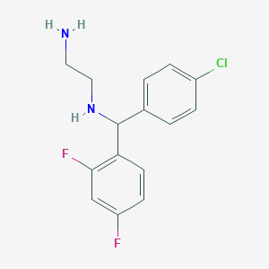 molecular formula C15H15ClF2N2 B15172058 N-[(4-chlorophenyl)(2,4-difluorophenyl)methyl]ethane-1,2-diamine CAS No. 1098340-35-2