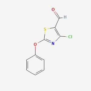 molecular formula C10H6ClNO2S B1517211 4-Chloro-2-phenoxy-1,3-thiazole-5-carbaldehyde CAS No. 1000932-30-8