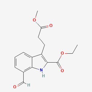 molecular formula C16H17NO5 B15172124 Ethyl 7-formyl-3-(3-methoxy-3-oxopropyl)-1H-indole-2-carboxylate CAS No. 917568-22-0