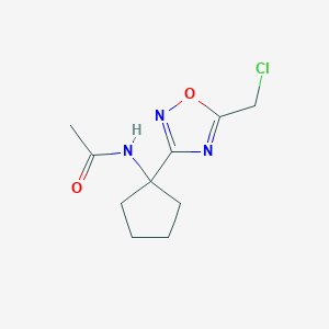 molecular formula C10H14ClN3O2 B1517214 N-{1-[5-(chloromethyl)-1,2,4-oxadiazol-3-yl]cyclopentyl}acetamide CAS No. 1050884-33-7