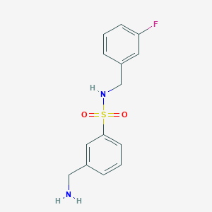 molecular formula C14H15FN2O2S B1517220 3-(aminomethyl)-N-[(3-fluorophenyl)methyl]benzene-1-sulfonamide CAS No. 1038725-38-0