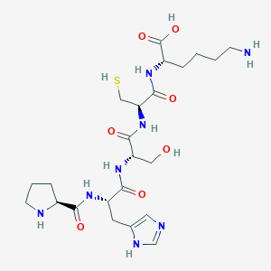 molecular formula C23H38N8O7S B15172207 L-Prolyl-L-histidyl-L-seryl-L-cysteinyl-L-lysine CAS No. 915775-25-6