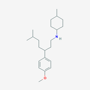 molecular formula C22H37NO B15172325 N-[3-(4-methoxyphenyl)-6-methylheptyl]-4-methylcyclohexanamine 