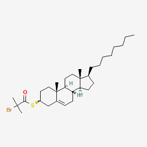 molecular formula C31H51BrOS B15172394 S-[(3S,8S,9S,10R,13R,14S,17S)-10,13-dimethyl-17-octyl-2,3,4,7,8,9,11,12,14,15,16,17-dodecahydro-1H-cyclopenta[a]phenanthren-3-yl] 2-bromo-2-methylpropanethioate 
