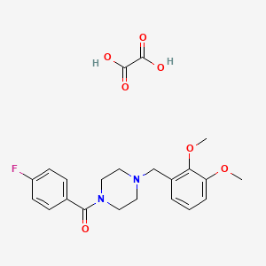 molecular formula C22H25FN2O7 B15172446 [4-[(2,3-Dimethoxyphenyl)methyl]piperazin-1-yl]-(4-fluorophenyl)methanone;oxalic acid 