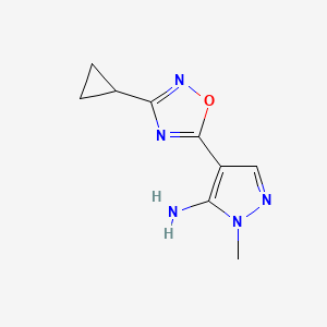 4-(3-cyclopropyl-1,2,4-oxadiazol-5-yl)-1-methyl-1H-pyrazol-5-amine