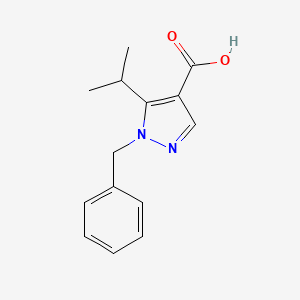 molecular formula C14H16N2O2 B1517257 1-benzyl-5-(propan-2-yl)-1H-pyrazole-4-carboxylic acid CAS No. 1152549-00-2