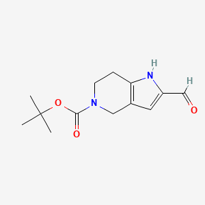 molecular formula C13H18N2O3 B15172574 Tert-butyl 2-formyl-6,7-dihydro-1H-pyrrolo[3,2-C]pyridine-5(4H)-carboxylate CAS No. 1060814-42-7