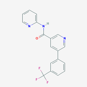molecular formula C18H12F3N3O B15172587 N-(Pyridin-2-YL)-5-[3-(trifluoromethyl)phenyl]pyridine-3-carboxamide CAS No. 1057090-00-2