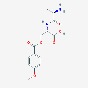 molecular formula C14H18N2O6 B15172601 D-Alanyl-O-(4-methoxybenzoyl)-L-serine CAS No. 921933-81-5