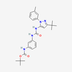 molecular formula C26H33N5O3 B15172711 tert-butyl N-[3-[[5-tert-butyl-2-(3-methylphenyl)pyrazol-3-yl]carbamoylamino]phenyl]carbamate 
