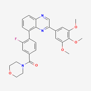 molecular formula C28H26FN3O5 B15172729 [3-Fluoro-4-[3-(3,4,5-trimethoxyphenyl)quinoxalin-5-yl]phenyl]-morpholin-4-ylmethanone 