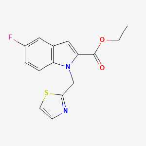 molecular formula C15H13FN2O2S B15172740 Ethyl 5-fluoro-1-[(1,3-thiazol-2-yl)methyl]-1H-indole-2-carboxylate CAS No. 921040-15-5