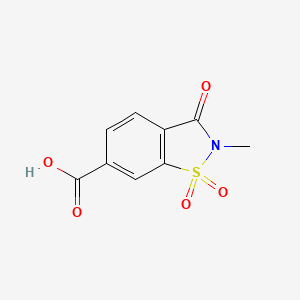 molecular formula C9H7NO5S B1517278 2-Methyl-1,1,3-trioxo-2,3-dihydro-1lambda6,2-benzothiazole-6-carboxylic acid CAS No. 1038706-82-9