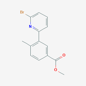 molecular formula C14H12BrNO2 B1517285 Methyl 3-(6-bromopyridin-2-yl)-4-methylbenzoate CAS No. 1020718-65-3