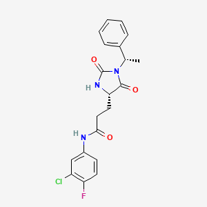molecular formula C20H19ClFN3O3 B15172859 N-(3-chloro-4-fluorophenyl)-3-[(4S)-2,5-dioxo-1-[(1S)-1-phenylethyl]imidazolidin-4-yl]propanamide 