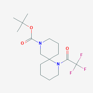molecular formula C16H25F3N2O3 B15172918 1,8-Diazaspiro[5.5]undecane-8-carboxylic acid, 1-(2,2,2-trifluoroacetyl)-, 1,1-dimethylethyl ester 