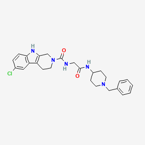 molecular formula C26H30ClN5O2 B15172938 N-{2-[(1-benzylpiperidin-4-yl)amino]-2-oxoethyl}-6-chloro-1,3,4,9-tetrahydro-2H-beta-carboline-2-carboxamide 