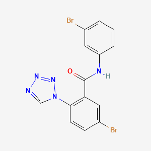 molecular formula C14H9Br2N5O B15172980 C14H9Br2N5O 