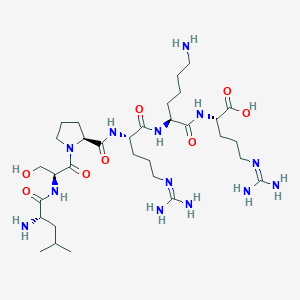 molecular formula C32H61N13O8 B15173039 L-Leucyl-L-seryl-L-prolyl-N~5~-(diaminomethylidene)-L-ornithyl-L-lysyl-N~5~-(diaminomethylidene)-L-ornithine CAS No. 920011-42-3