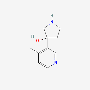 molecular formula C10H14N2O B15173058 3-(4-Methylpyridin-3-yl)pyrrolidin-3-ol 
