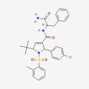 molecular formula C31H34ClN3O4S B15173129 N-(1-amino-1-oxo-3-phenylpropan-2-yl)-5-tert-butyl-2-(4-chlorophenyl)-1-(2-methylphenyl)sulfonyl-2,5-dihydropyrrole-3-carboxamide 