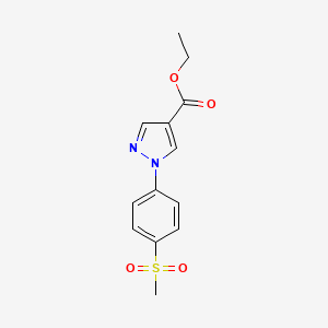 molecular formula C13H14N2O4S B15173229 Ethyl 1-[4-(methanesulfonyl)phenyl]-1H-pyrazole-4-carboxylate CAS No. 918967-65-4