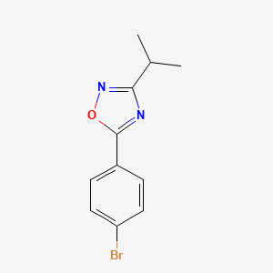 molecular formula C11H11BrN2O B1517333 5-(4-Bromophenyl)-3-(propan-2-yl)-1,2,4-oxadiazole CAS No. 1120294-70-3