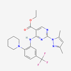 molecular formula C24H27F3N6O2 B15173383 C24H27F3N6O2 