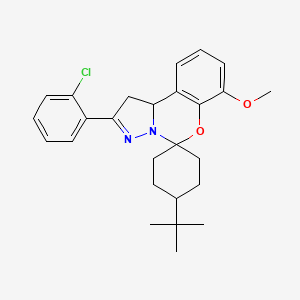 molecular formula C26H31ClN2O2 B15173428 4-Tert-butyl-2'-(2-chlorophenyl)-7'-methoxy-1',10b'-dihydrospiro[cyclohexane-1,5'-pyrazolo[1,5-c][1,3]benzoxazine] 