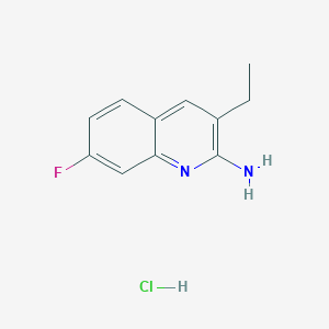 molecular formula C11H12ClFN2 B15173515 2-Amino-3-ethyl-7-fluoroquinoline hydrochloride CAS No. 1170792-98-9