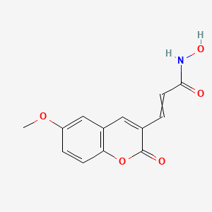 molecular formula C13H11NO5 B15173521 N-Hydroxy-3-(6-methoxy-2-oxo-2H-1-benzopyran-3-yl)prop-2-enamide CAS No. 920524-55-6