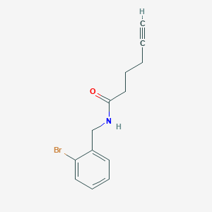 molecular formula C13H14BrNO B15173528 N-[(2-Bromophenyl)methyl]hex-5-ynamide CAS No. 920985-87-1