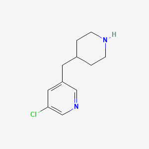 molecular formula C11H15ClN2 B15173534 3-Chloro-5-(piperidin-4-ylmethyl)pyridine 