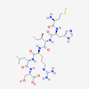 molecular formula C32H57N11O8S B15173589 L-Methionyl-L-histidyl-L-isoleucyl-N~5~-(diaminomethylidene)-L-ornithyl-L-leucyl-L-serine CAS No. 918424-44-9