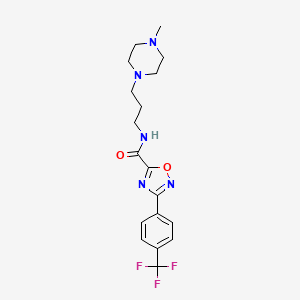 molecular formula C18H22F3N5O2 B15173645 N-[3-(4-methylpiperazin-1-yl)propyl]-3-[4-(trifluoromethyl)phenyl]-1,2,4-oxadiazole-5-carboxamide 