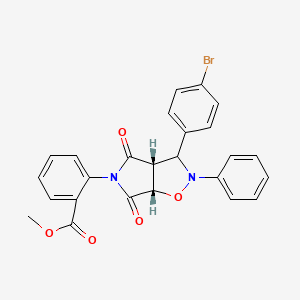 molecular formula C25H19BrN2O5 B15173668 methyl 2-[(3aR,6aS)-3-(4-bromophenyl)-4,6-dioxo-2-phenyl-3a,6a-dihydro-3H-pyrrolo[3,4-d][1,2]oxazol-5-yl]benzoate 