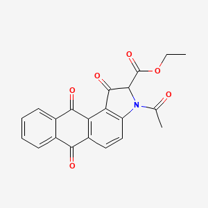 molecular formula C21H15NO6 B15173768 Ethyl 3-acetyl-2,3,6,11-tetrahydro-1,6,11-trioxo-1H-naphth[2,3-e]indole-2-carboxylate CAS No. 1008005-96-6