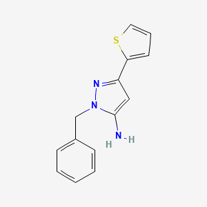 molecular formula C14H13N3S B1517382 1-benzyl-3-(thiophen-2-yl)-1H-pyrazol-5-amine CAS No. 222160-56-7