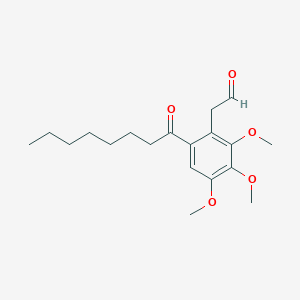 molecular formula C19H28O5 B15173827 Benzeneacetaldehyde, 2,3,4-triMethoxy-6-(1-oxooctyl)- 
