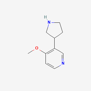 molecular formula C10H14N2O B15173830 4-Methoxy-3-pyrrolidin-3-ylpyridine 