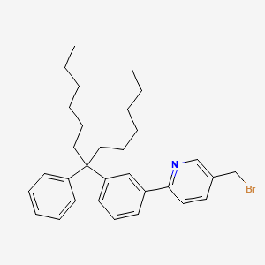 molecular formula C31H38BrN B15173872 5-(Bromomethyl)-2-(9,9-dihexyl-9H-fluoren-2-yl)pyridine CAS No. 921754-96-3