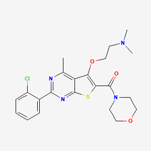 molecular formula C22H25ClN4O3S B15173892 {2-(2-Chlorophenyl)-5-[2-(dimethylamino)ethoxy]-4-methylthieno[2,3-d]pyrimidin-6-yl}(morpholin-4-yl)methanone 