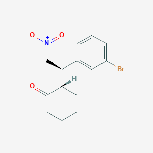 molecular formula C14H16BrNO3 B15173929 (2S)-2-[1-(3-Bromophenyl)-2-nitroethyl]cyclohexan-1-one CAS No. 921611-90-7
